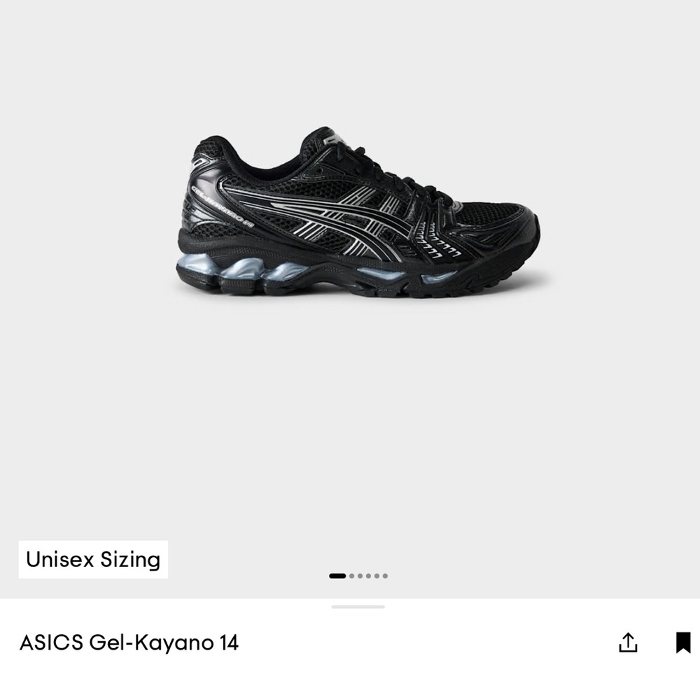 ASICS Gel-Kayano 14 Black and Silver Running Shoes